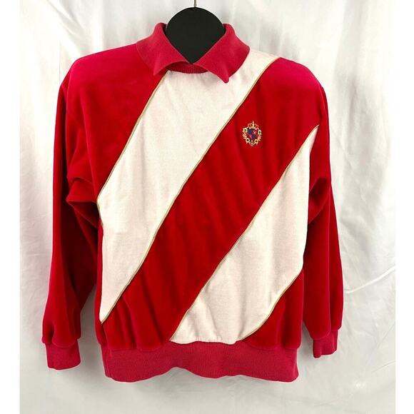 VTG Aileen Medium Petites Red White Striped Collared Top Blouse Classic USA - Picture 7 of 11